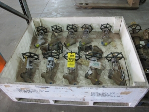 LOT PALLET W/ (12) ASSORTED VALVES (W-51) LOADING & HANDLING FEE $15-